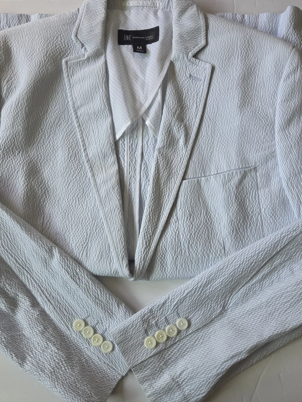 INC International Concepts Light Blue Seersucker Sport Coat